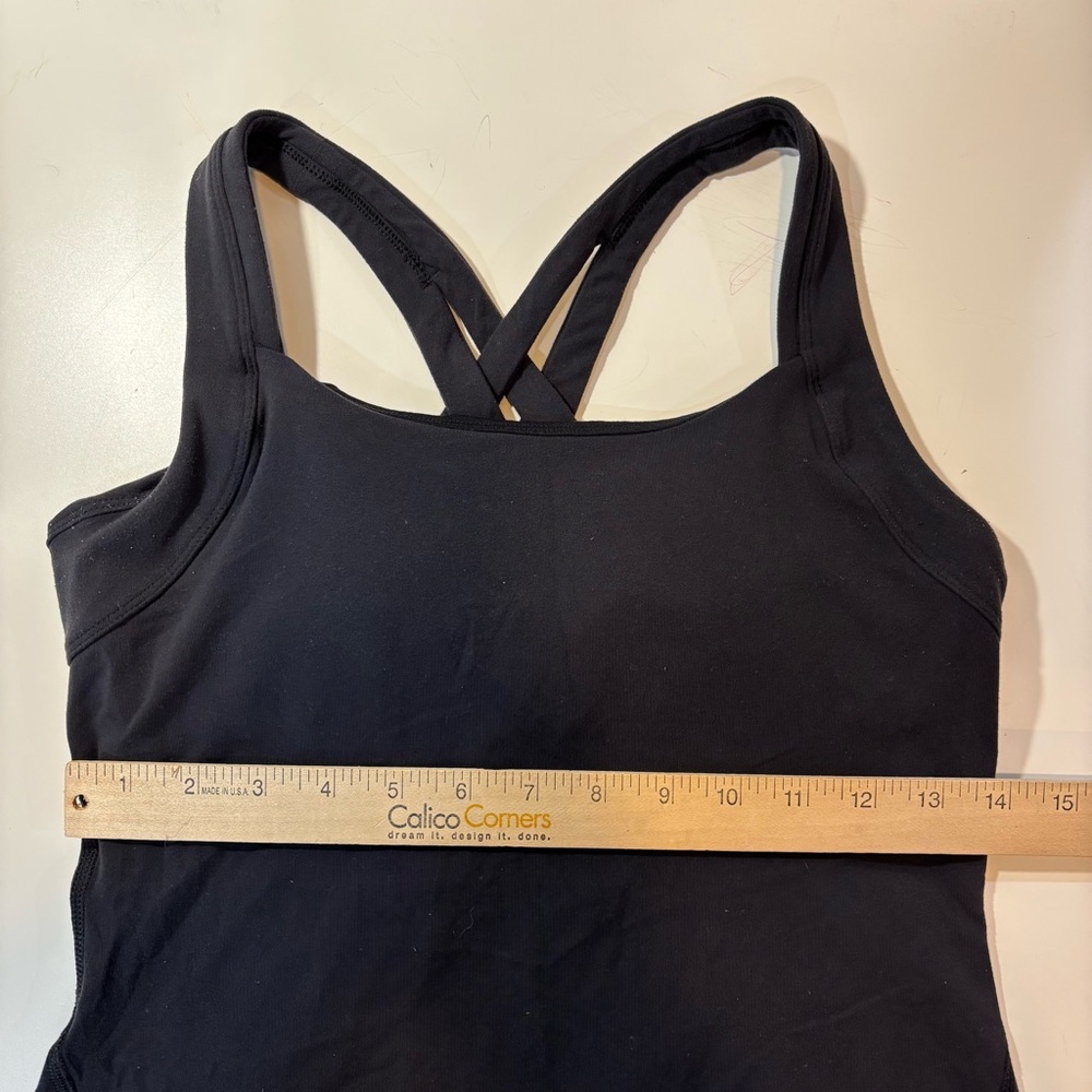 Lucy Fitness Fix Tank Top strappy back built in bra black workout athletic yoga - Picture 9 of 9